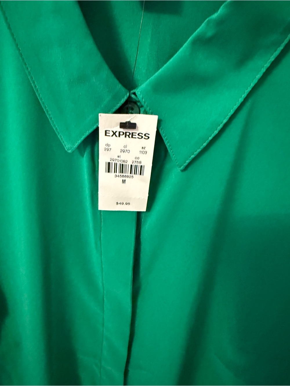 Express Emerald Button-Up Shirt - Picture 2 of 5
